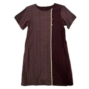 Linda G Honolulu Dress Womens XS Geometric Print Short Sleeve Hawaii Pockets